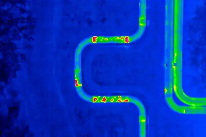 Imagen térmica de una conducción